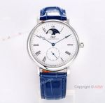 (ZF) Vintage IWC Portofino Moonphase Swiss Replica Watch Blue Leather Strap